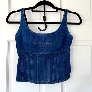 Denim Cropped Tank Top
